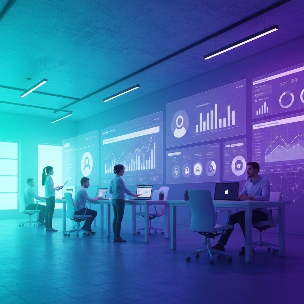 Social Media Marketing Dashboard - Team Analyzing Engagement and Growth Metrics